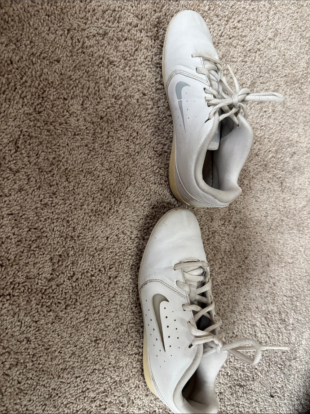 Nike Women's White and Light Gray Lace-Up Athletic Sneakers